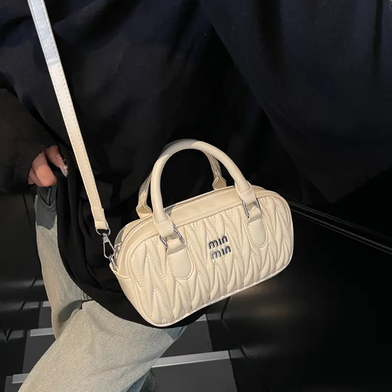 Women's High-end Embroidered Shoulder Bag Beige - Image 7