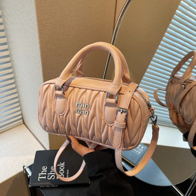 Women's High-end Embroidered Shoulder Bag Beige - Image 9