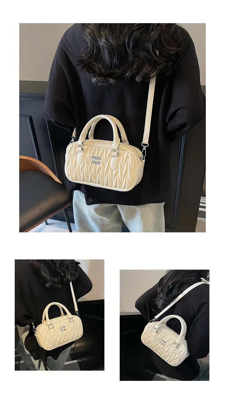 Women's High-end Embroidered Shoulder Bag Beige — feature 14
