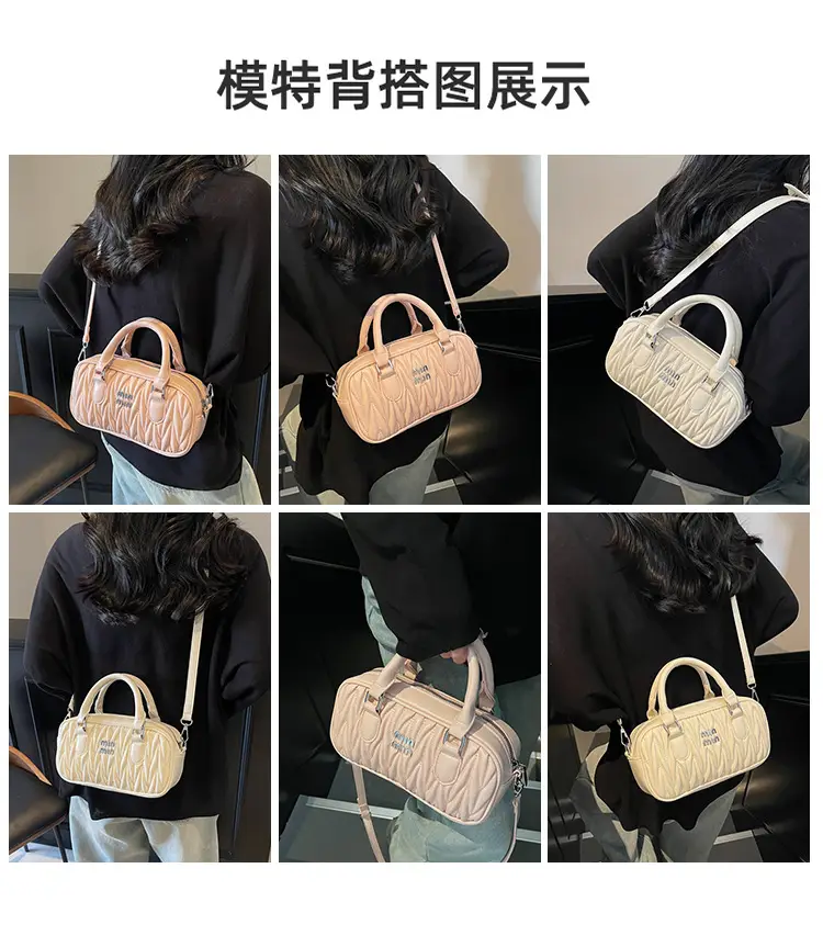 Women's High-end Embroidered Shoulder Bag Beige — feature 9
