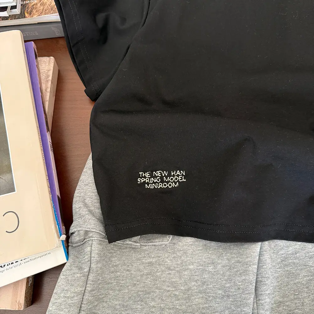 2025 Kids Korean T-Shirt Black Loose Sleeve Base — feature 10
