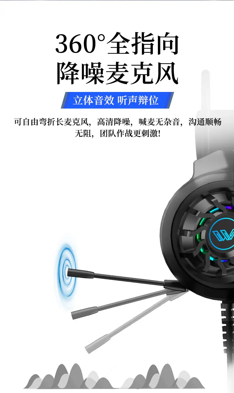 7.1 Auditory Voice Debate Gaming Headset White — feature 10