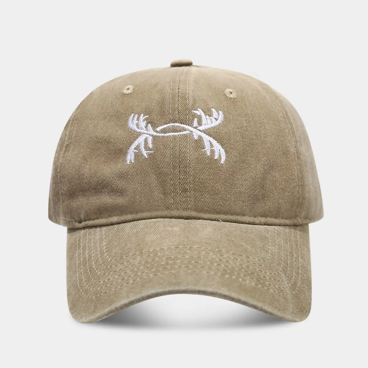 American Retro Antler Embroidered Blue Baseball Cap - Image 2