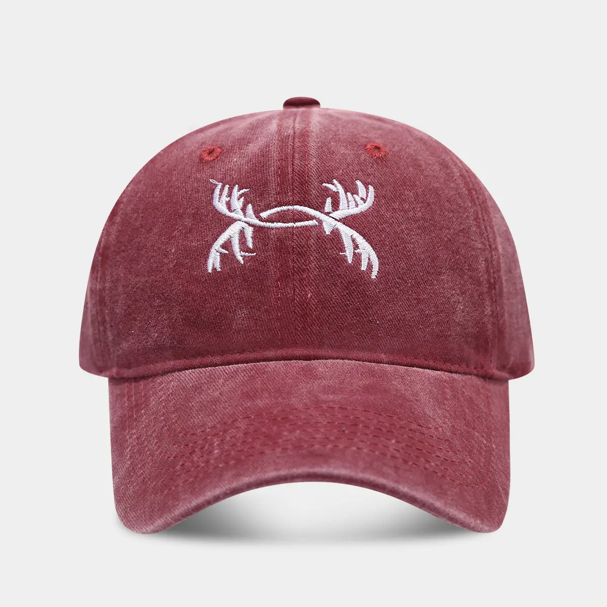 American Retro Antler Embroidered Blue Baseball Cap - Image 3