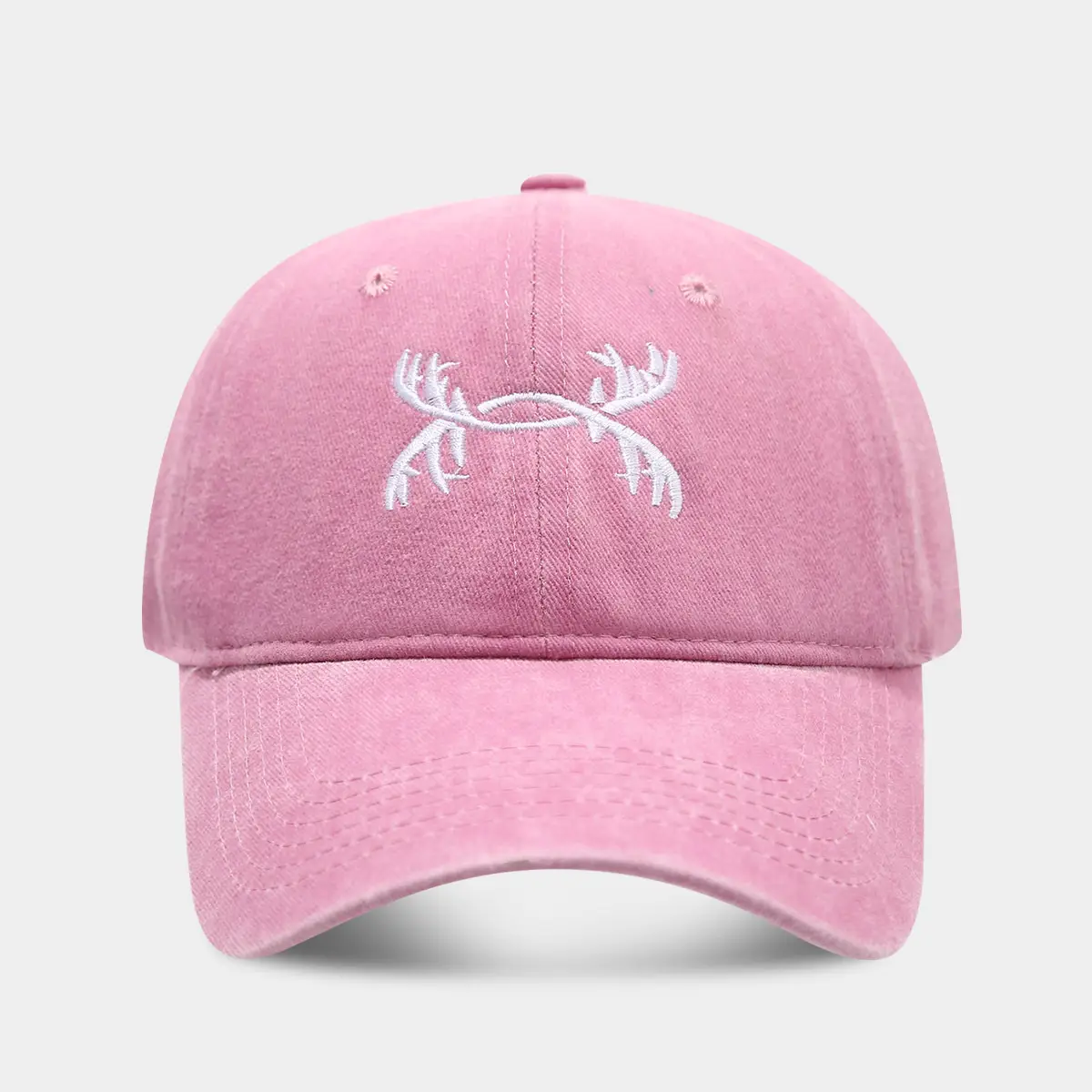 American Retro Antler Embroidered Blue Baseball Cap - Image 4