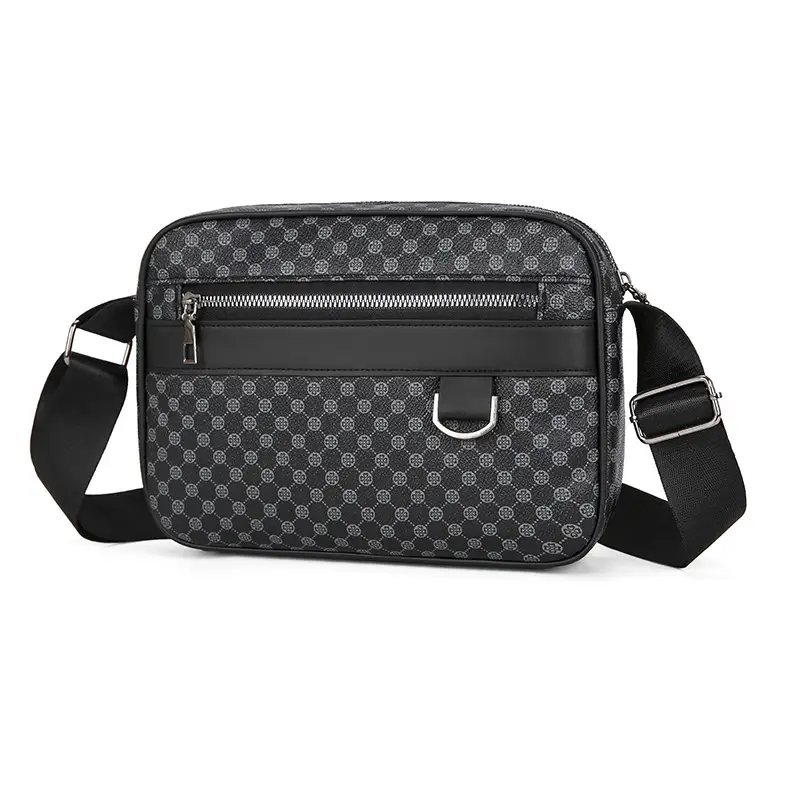 Men's Plaid Shoulder Bag Crossbody Luggage Bag