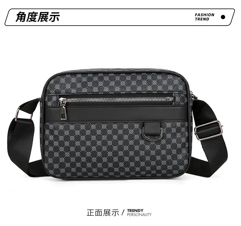 Men's Plaid Shoulder Bag Crossbody Luggage Bag — feature 27