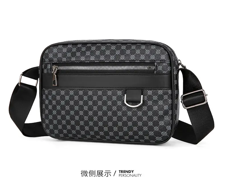 Men's Plaid Shoulder Bag Crossbody Luggage Bag — feature 28