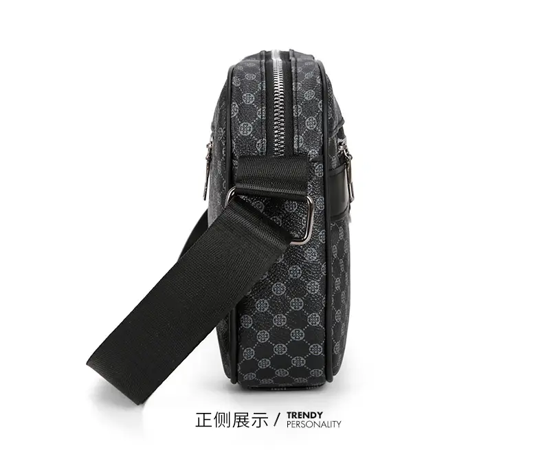Men's Plaid Shoulder Bag Crossbody Luggage Bag — feature 30