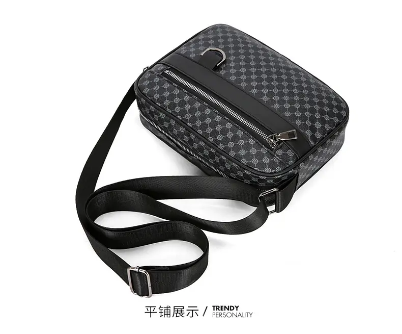 Men's Plaid Shoulder Bag Crossbody Luggage Bag — feature 33