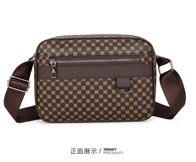 Men's Plaid Shoulder Bag Crossbody Luggage Bag — feature 34