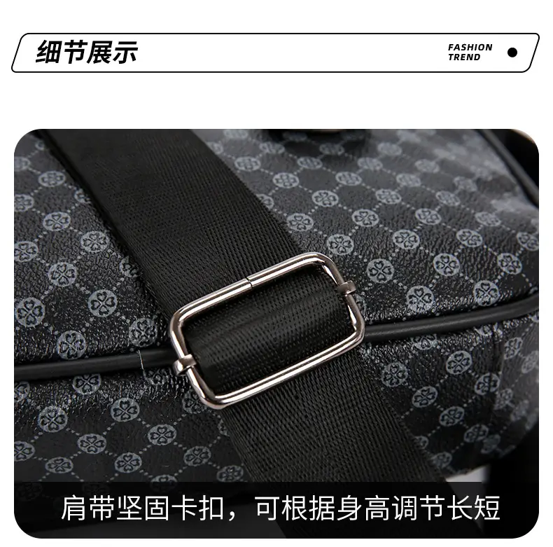 Men's Plaid Shoulder Bag Crossbody Luggage Bag — feature 36