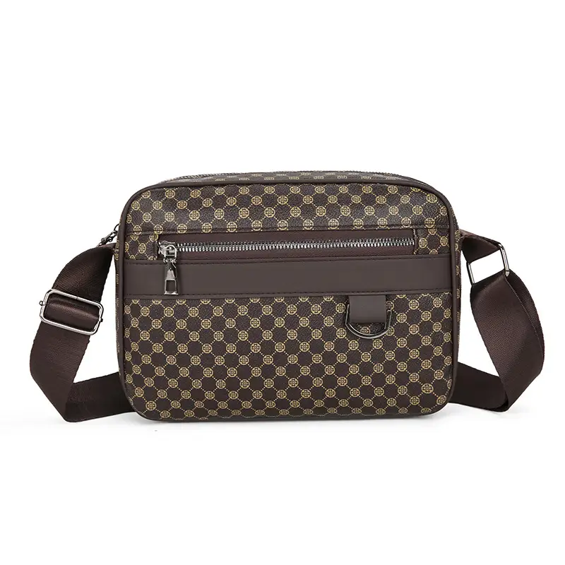 Men's Plaid Shoulder Bag Crossbody Luggage Bag