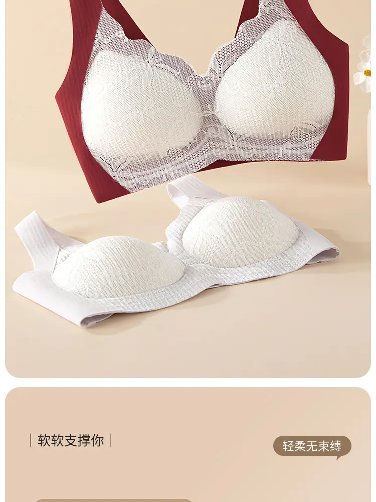 White Lace-Free Non-Rimmed Fixed Cup Bra for Women — feature 14