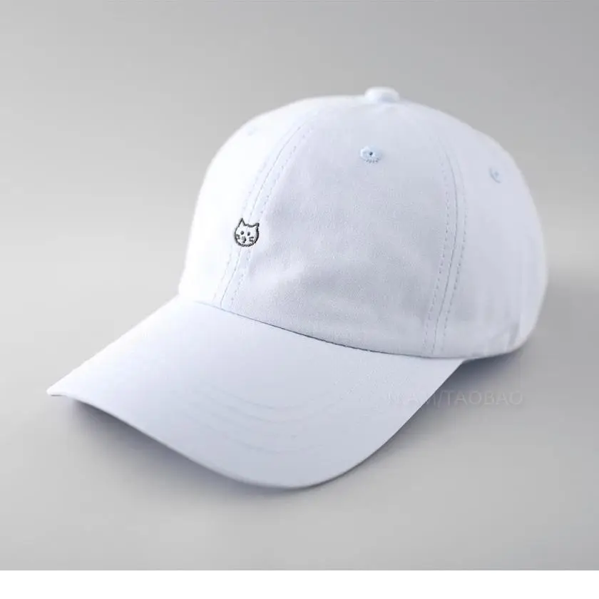 Cute Cat Embroidered Beige Baseball Cap for Women - Image 9