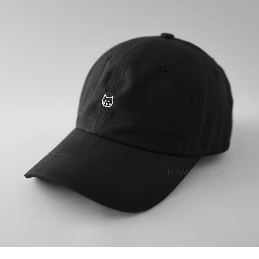 Cute Cat Embroidered Beige Baseball Cap for Women - Image 10