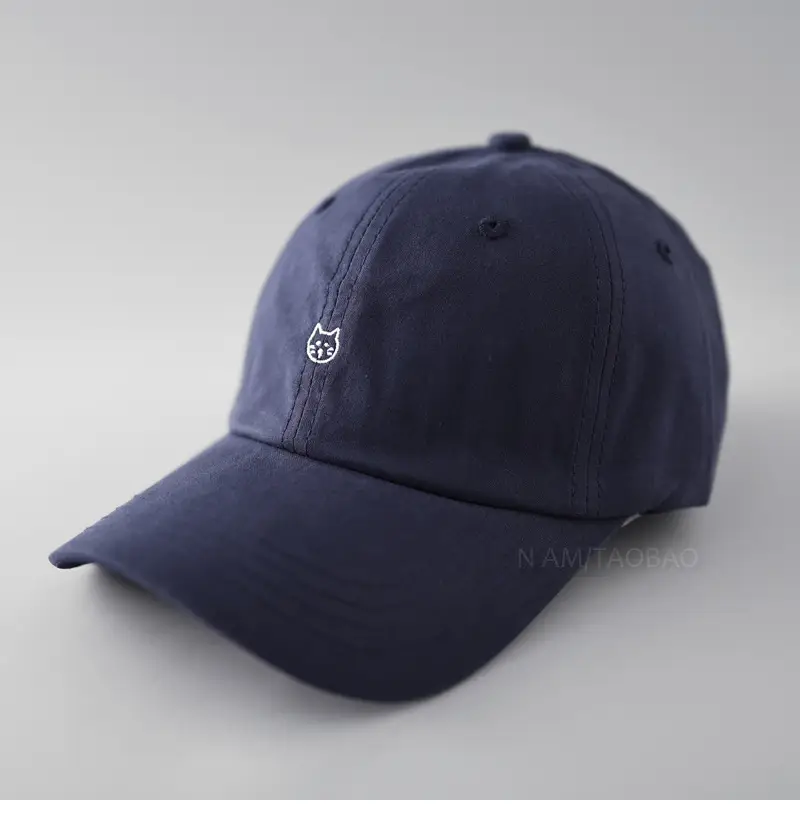 Cute Cat Embroidered Beige Baseball Cap for Women - Image 5