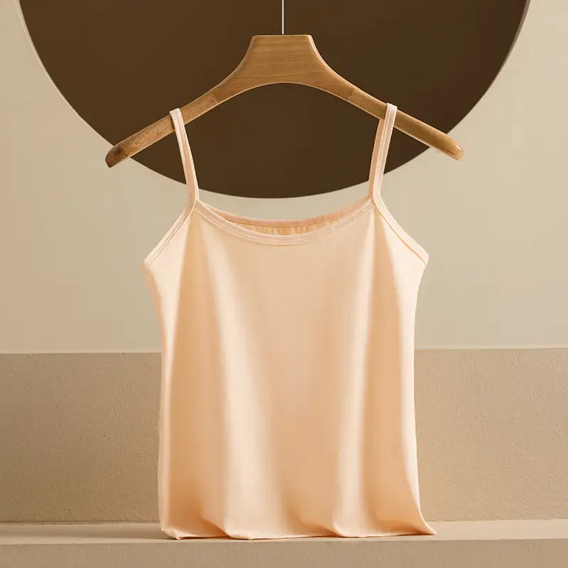 Cotton Seamless Camisole Women's Cotton Short Top Spring and Summer Sleeveless Inner Solid Color Outer Wear Base Shirt
