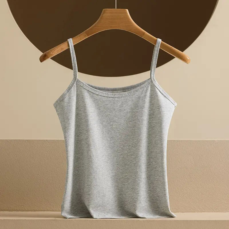 Cotton Seamless Camisole Women's Cotton Short Top Spring and Summer Sleeveless Inner Solid Color Outer Wear Base Shirt