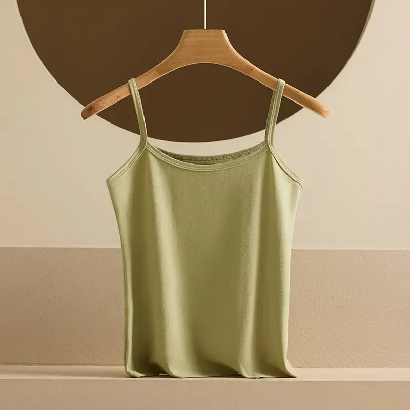 Cotton Seamless Camisole Women's Cotton Short Top Spring and Summer Sleeveless Inner Solid Color Outer Wear Base Shirt