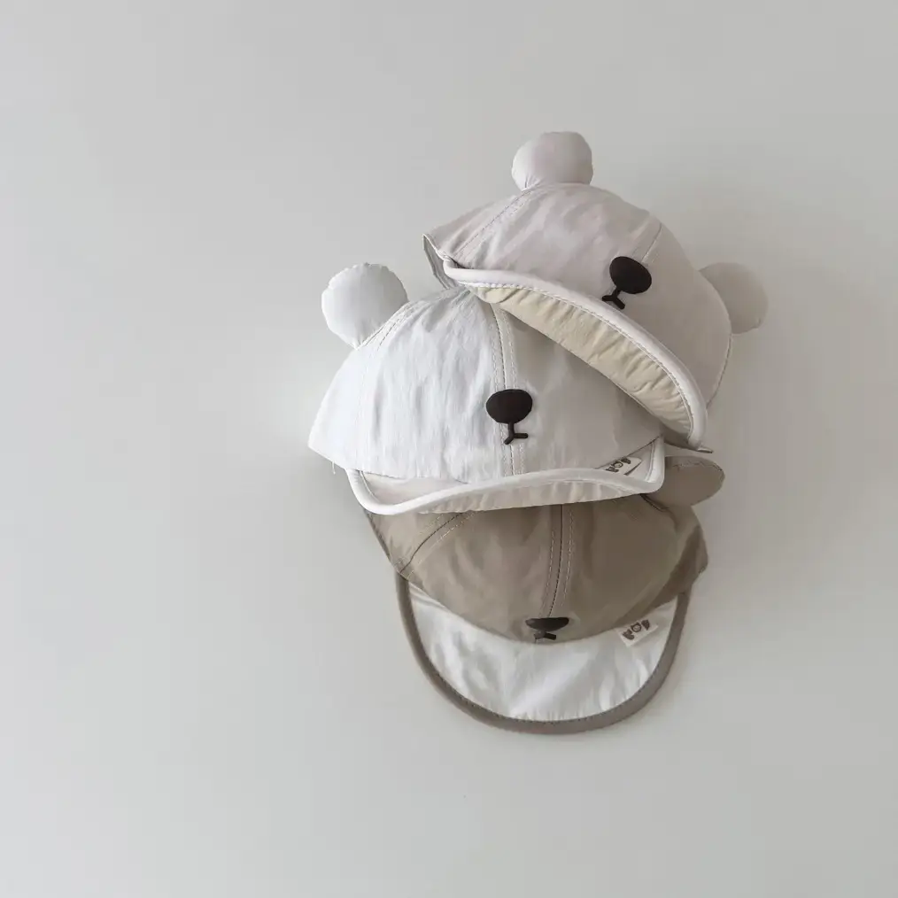 Autumn Baby Hats Bear Design Soft Brim Sunshade Cap - Image 3