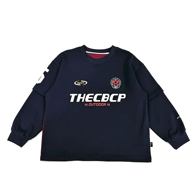 Kids Korean Style Long Sleeve T-Shirt Navy Black - Image 6