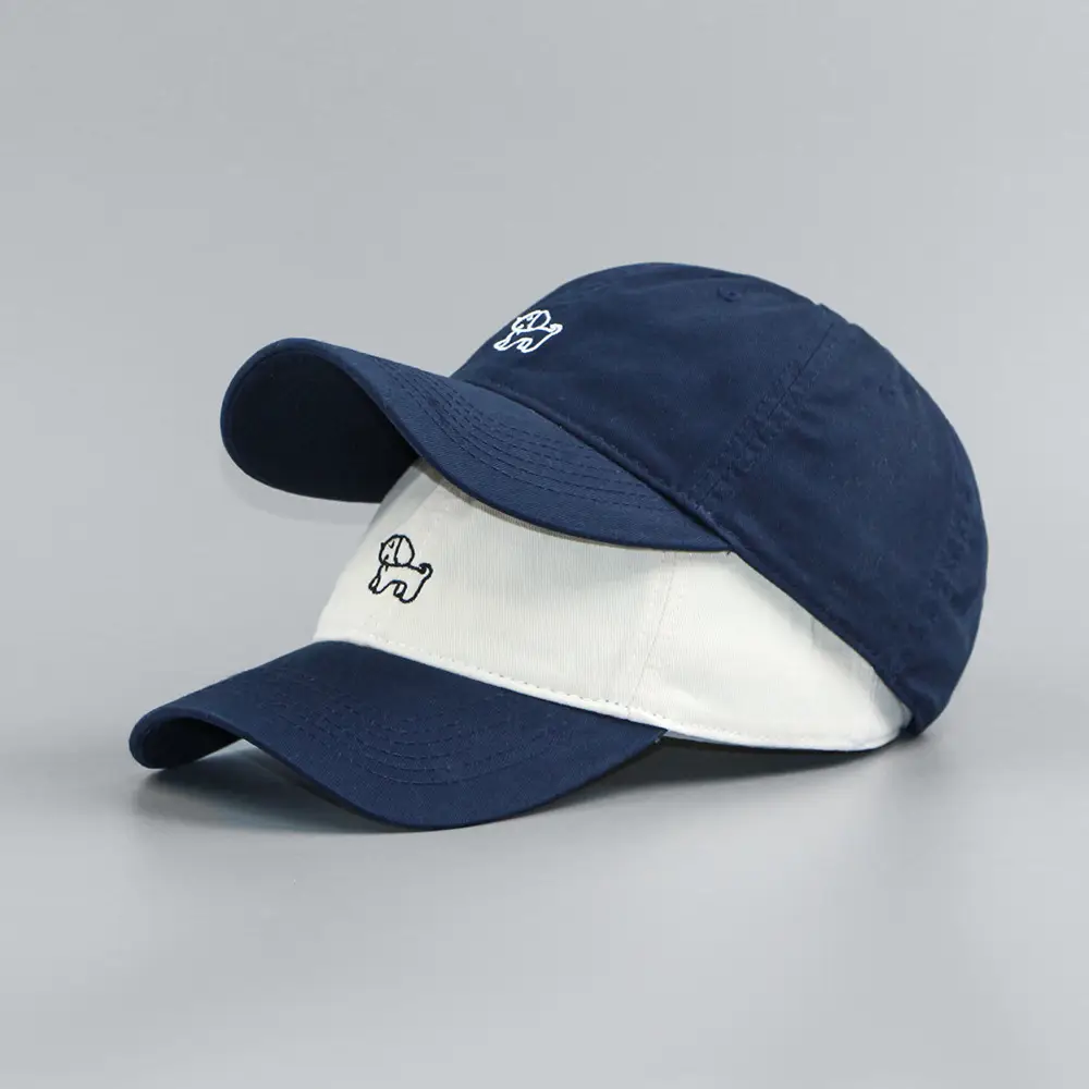Women White Blue Embroidered Baseball Cap - Image 4