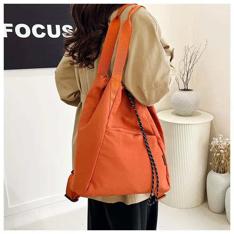 Women's Green Drawstring Bucket Bag Large Capacity Casual Shoulder Bag — feature 24