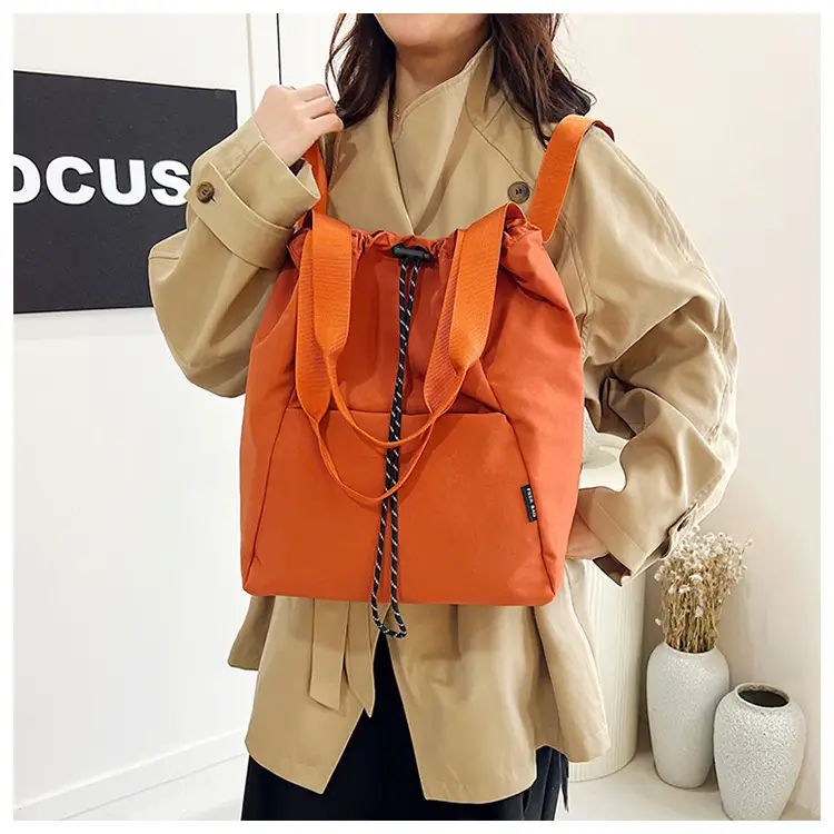 Women's Green Drawstring Bucket Bag Large Capacity Casual Shoulder Bag — feature 28