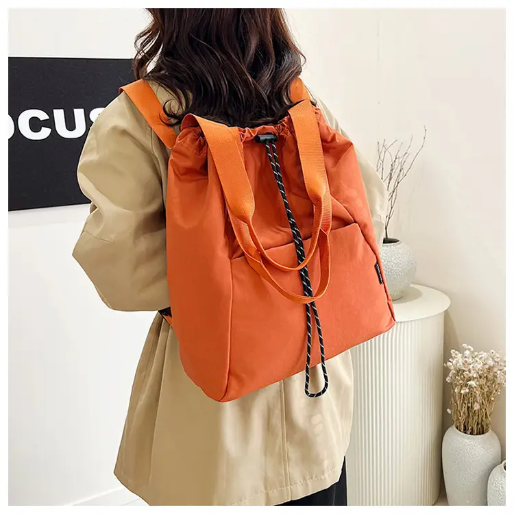 Women's Green Drawstring Bucket Bag Large Capacity Casual Shoulder Bag — feature 30