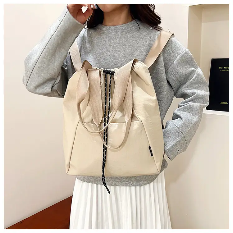 Women's Green Drawstring Bucket Bag Large Capacity Casual Shoulder Bag — feature 36