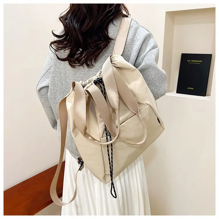 Women's Green Drawstring Bucket Bag Large Capacity Casual Shoulder Bag — feature 37