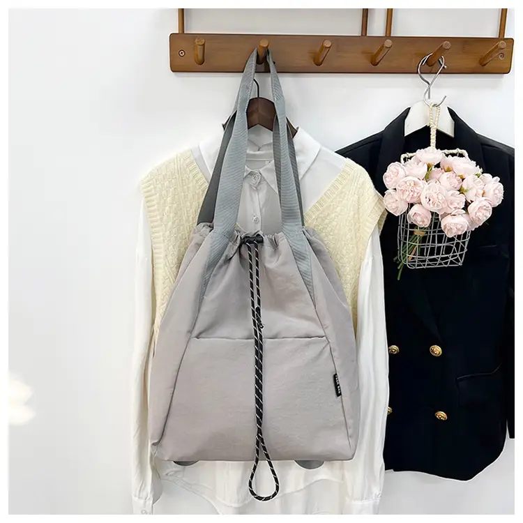 Women's Green Drawstring Bucket Bag Large Capacity Casual Shoulder Bag — feature 41