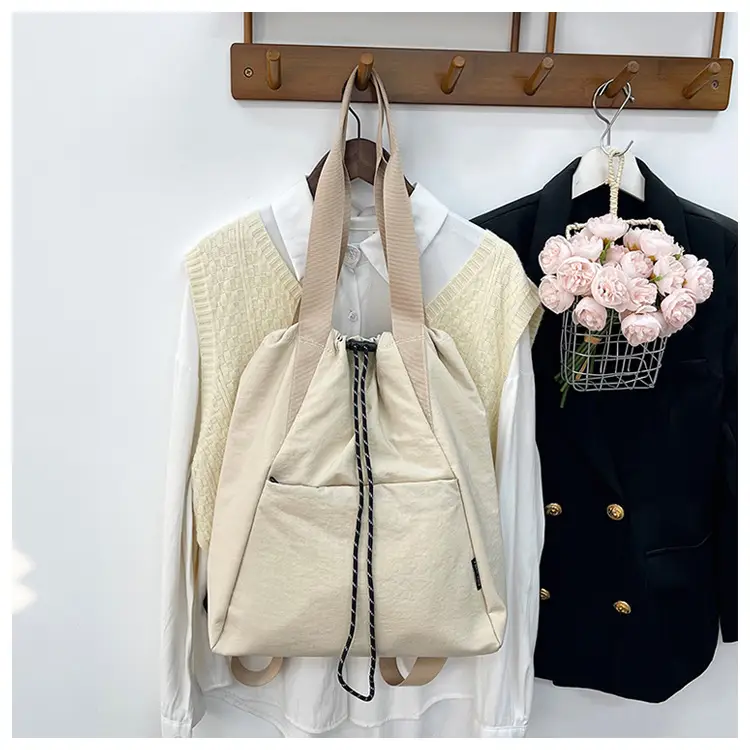 Women's Green Drawstring Bucket Bag Large Capacity Casual Shoulder Bag — feature 42