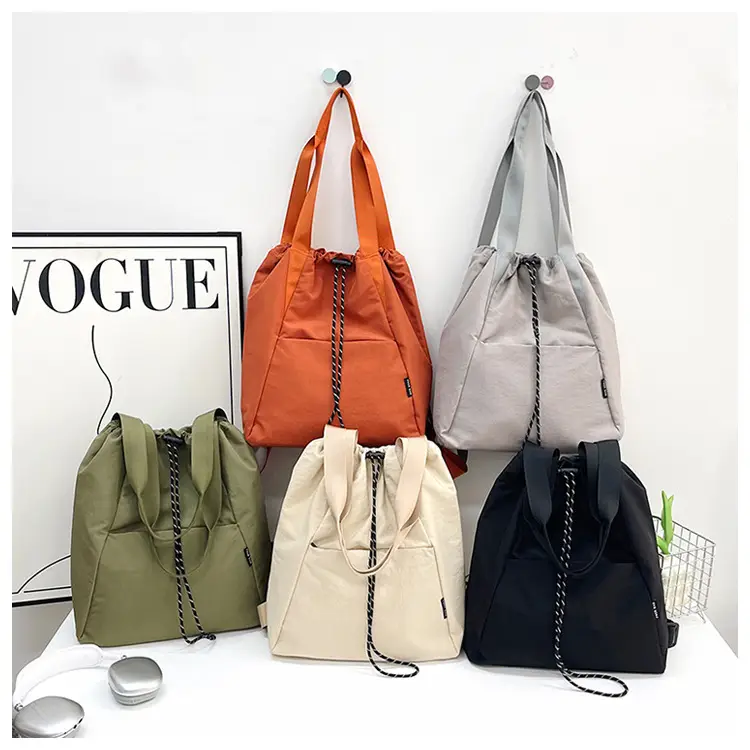 Women's Green Drawstring Bucket Bag Large Capacity Casual Shoulder Bag — feature 50