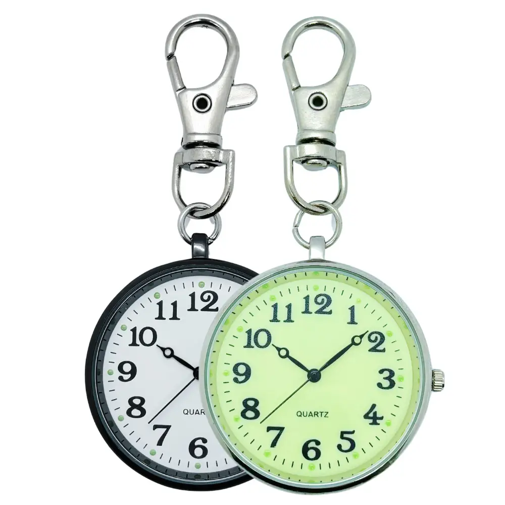 Silver Metal Pocket Watch with Large Dial