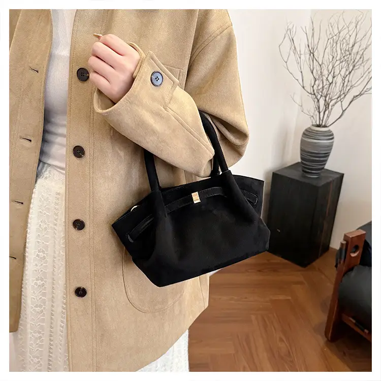 Maroon Pleated Hand Tote Bag with Vintage Wings Design — feature 15