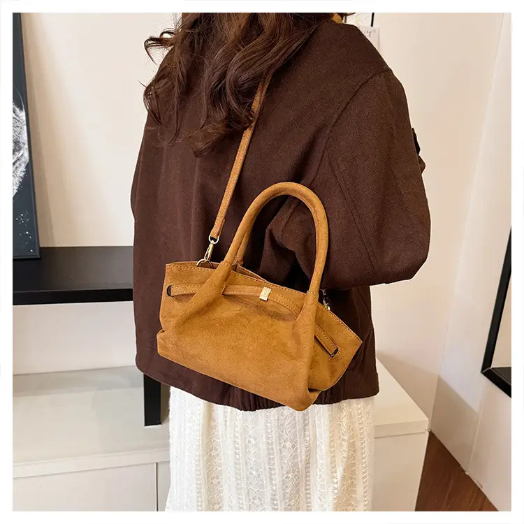 Maroon Pleated Hand Tote Bag with Vintage Wings Design — feature 19