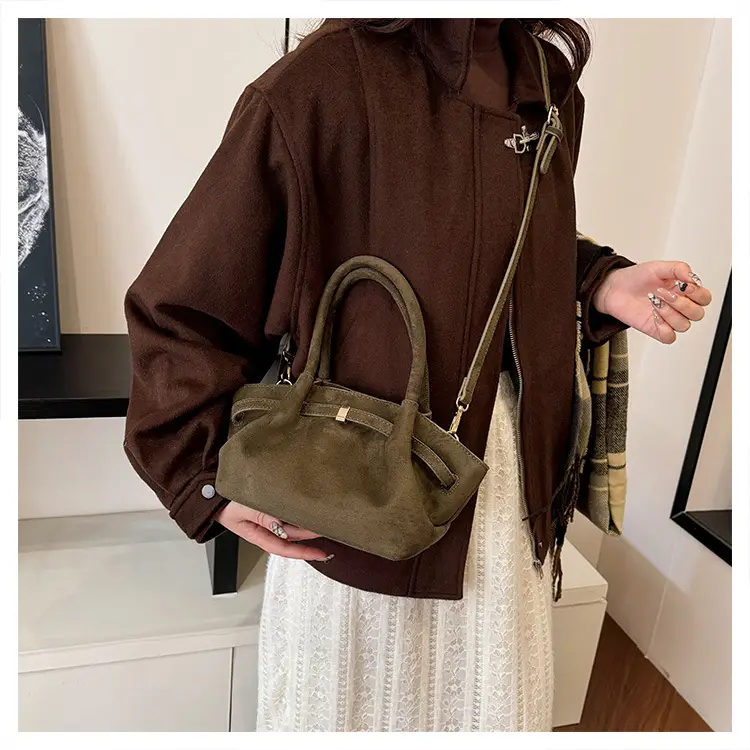 Maroon Pleated Hand Tote Bag with Vintage Wings Design — feature 21