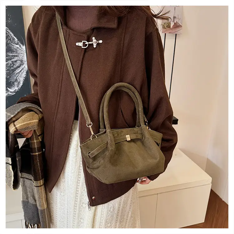 Maroon Pleated Hand Tote Bag with Vintage Wings Design — feature 22