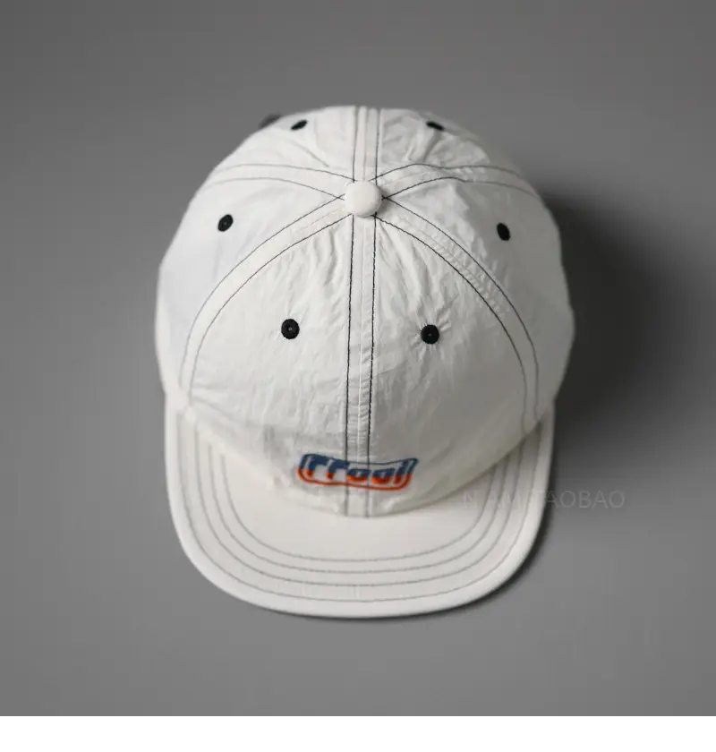 Men White Embroidered Cap with Logo — feature 8