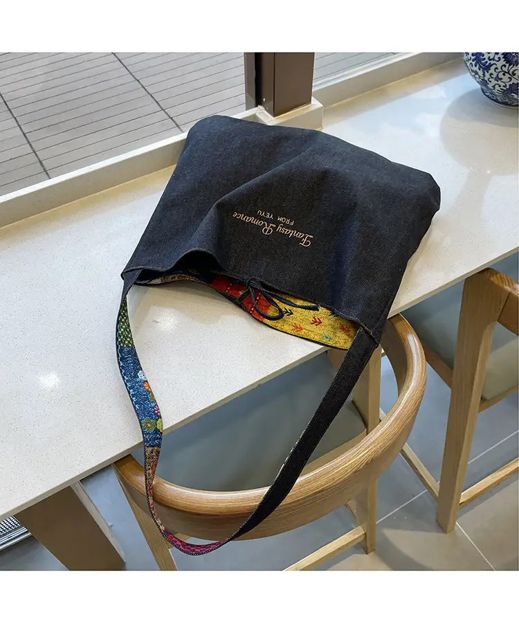 New Ethnic Patchwork Shoulder Bag Large Capacity Denim — feature 10