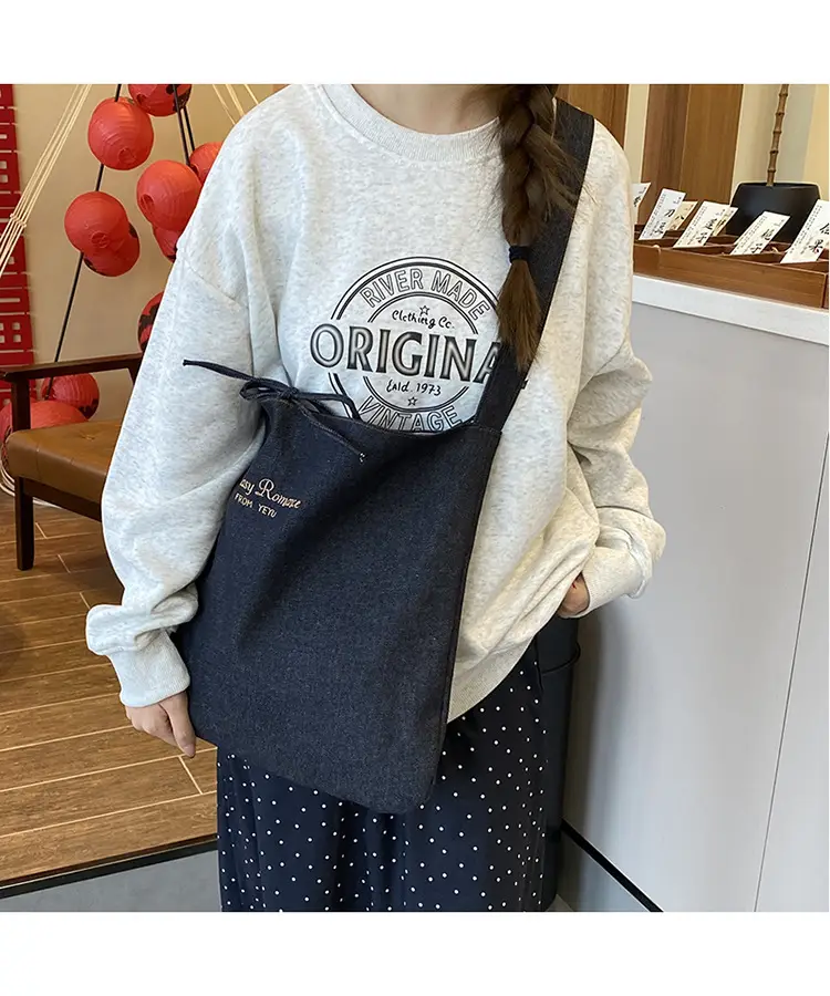 New Ethnic Patchwork Shoulder Bag Large Capacity Denim — feature 17