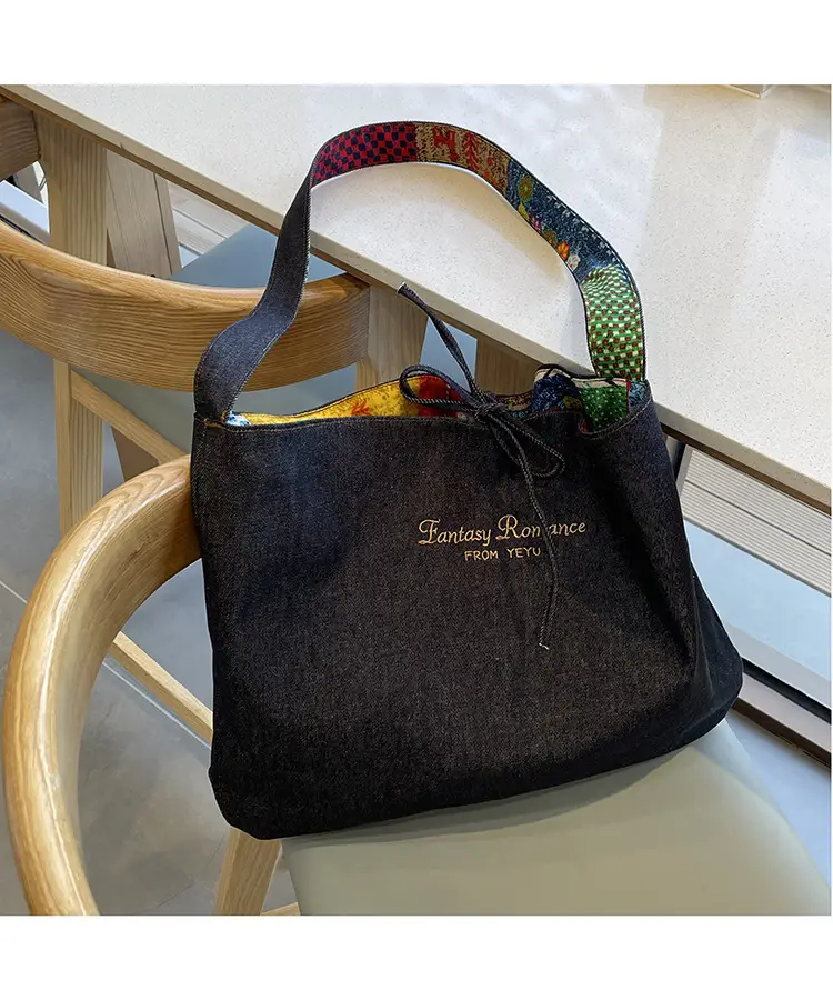 New Ethnic Patchwork Shoulder Bag Large Capacity Denim — feature 26