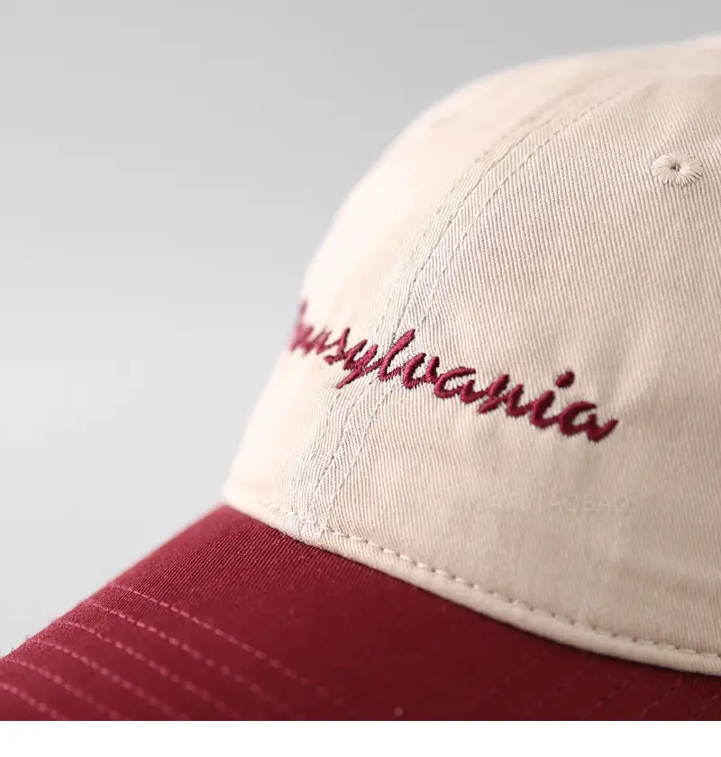Men Pink Embroidered Baseball Cap Summer Sunshade — feature 10