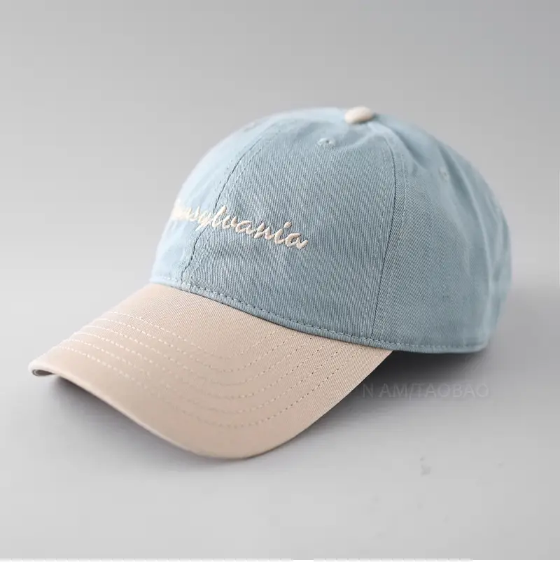 Men Pink Embroidered Baseball Cap Summer Sunshade - Image 4