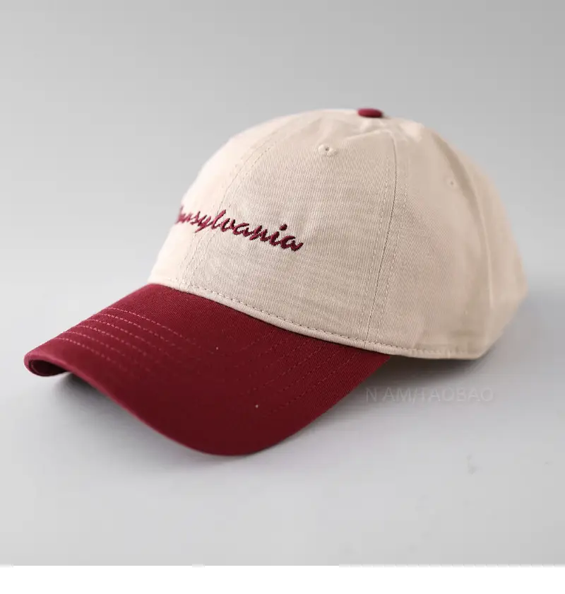 Men Pink Embroidered Baseball Cap Summer Sunshade - Image 6