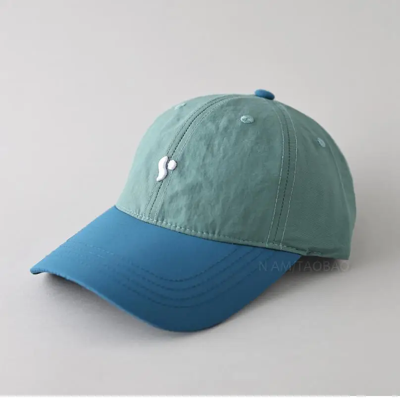 Men Blue Teal Baseball Cap with Embroidery
