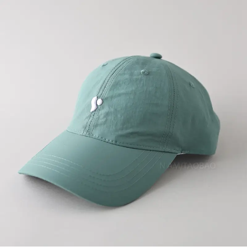 Men Blue Teal Baseball Cap with Embroidery