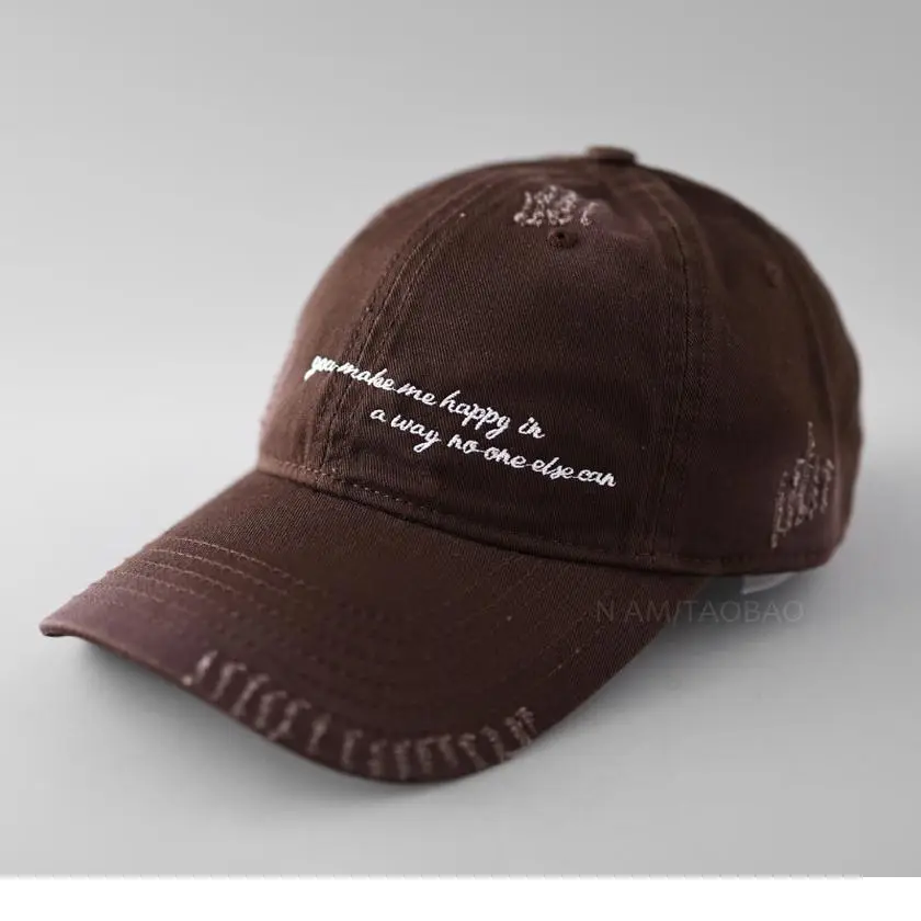 New Letter Embroidered Baseball Cap Brown - Image 10